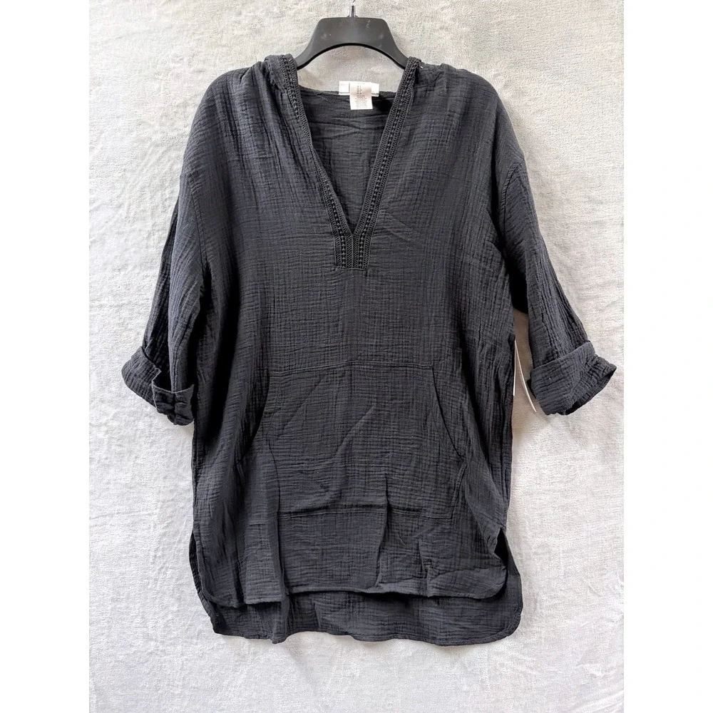 La Blanca Women's Between The Lines Pullover Square Hoodie Cover Up Sz S $85 NWT